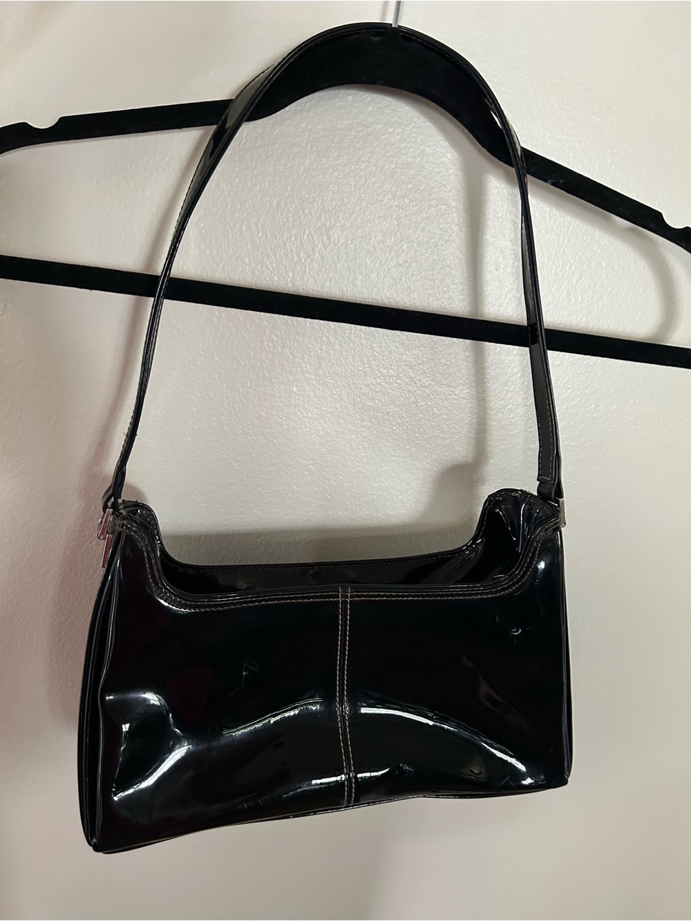 Liz Claiborne Black Patent Shoulder Bag